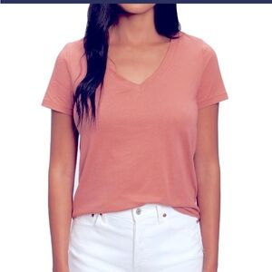GAP Desert sand pink V-Neck Short Sleeve Tee %100 Organic Cotton XXL